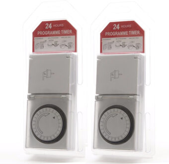 2x stuks programmeerbare stekkerdoos/tijdklok voor buiten - Action products