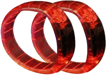 2x stuks rode armdanden met LED licht