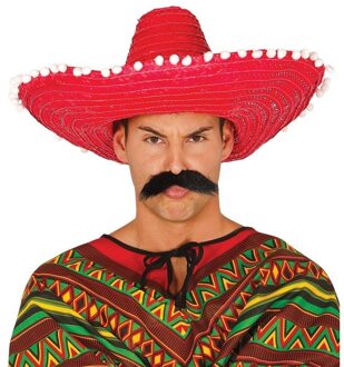 2x stuks rode sombrero/Mexicaanse hoed 50 cm voor volwassenen