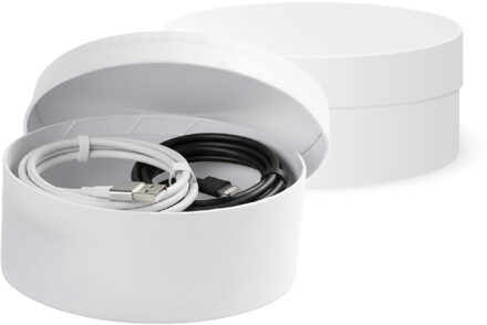 2x stuks ronde witte hobby knutselen doos/dozen van karton - 10.5 x 4.5 cm - Hoedendoos/cadeauverpakking