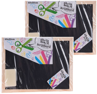 2x stuks schoolborden voor kantoor of thuis 23 x 30 cm