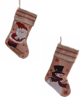 2x stuks setje kerstsokken van 45 cm