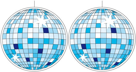 2x stuks Seventies eighties disco thema hangende discobol decoraties blauw 28 cm