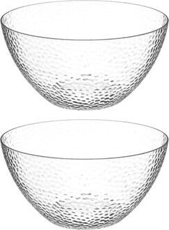 2x stuks - Slakom/serveer schaal - relief kunststof - D25 cm