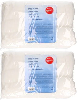 2x stuks sneeuwdeken / sneeuwtapijt 250 x 100 cm winter decoratie