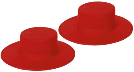 2x stuks Spaanse verkleed hoed rood voor volwassenen