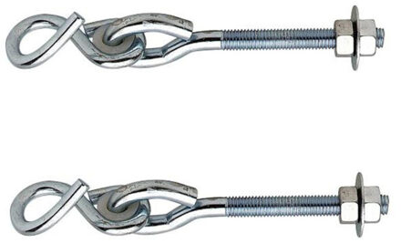 2x stuks stalen krulhaken / schommelhaken verzinkt 180 mm - Schommelhaken Zilverkleurig