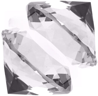 2x stuks transparante nep diamant 8 cm van glas - Namaak edelstenen - Hobby/decoratie/speelgoed