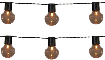 2x stuks tuinverlichting sfeerlampjes lichtsnoeren klassiek wit 10 meter - Lichtsnoer voor buiten