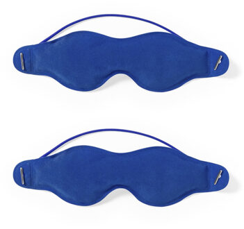 2x stuks verkoelend oogmasker blauw - Slaapmaskers