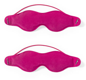 2x stuks verkoelend oogmasker roze - Slaapmaskers