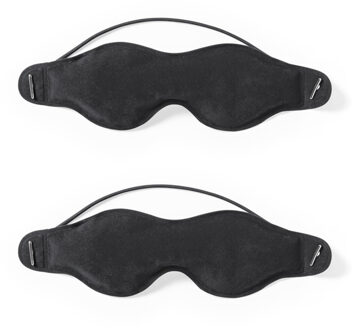 2x stuks verkoelend oogmasker zwart