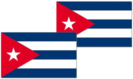 2x stuks vlag Cuba 90 x 150 cm feestartikelen - Cuba landen thema supporter/fan decoratie artikelen