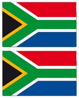 2x stuks vlag Zuid Afrika 90 x 150 cm feestartikelen - Zuid Afrika landen thema supporter/fan decoratie artikelen