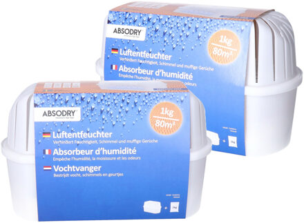 2x stuks vochtopnemer / vochtvanger 1000 gram