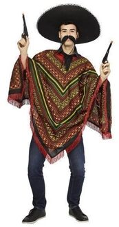 2x stuks voordelige Mexicaanse verkleedkleding poncho  - Outfit/kostuum - voor volwassenen