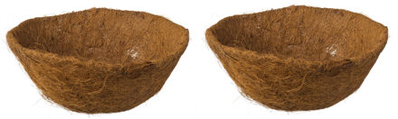 2x stuks voorgevormde kokosinlegvel - voor hanging baskets met diameter 30 cm - Plantenbakken Bruin