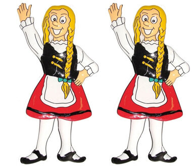 2x stuks wanddecoratie Oktoberfest bierfeest thema Heidi 60 cm