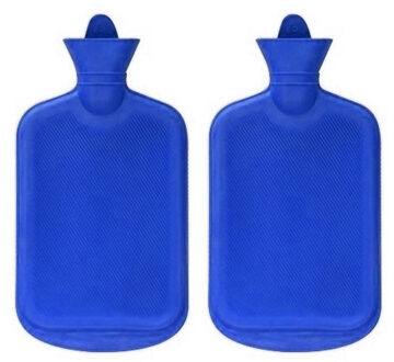 2x Stuks warmwater kruiken blauw 2 liter - warmwaterkruik