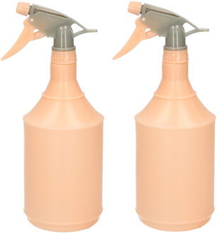 2x stuks waterspray plantensproeiers perzik roze 1L - Plantenspuiten