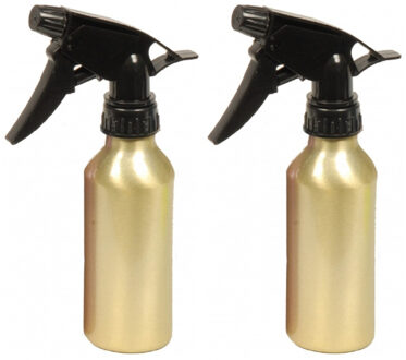 2x stuks waterverstuiver metallic goud 200 ml