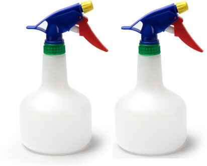 2x stuks waterverstuivers/sprayflessen transparant 600 ml - Waterverstuivers