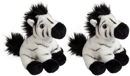 2x stuks zebra speelgoed knuffel 15 cm