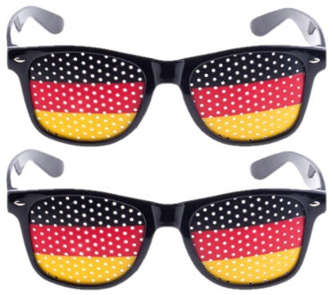 2x stuks zwarte Duitsland vlag bril voor volwassenen