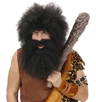 2x stuks zwarte holbewoner baarden - Verkleed accessoires