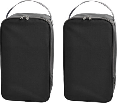 2x stuks zwarte schoenentas/reistas 12 liter 38 x 21 x 15 cm - Reistas (volwassen)