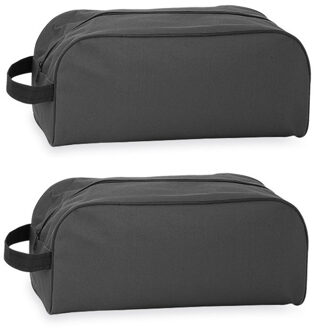 2x stuks zwarte schoenentas/reistas 8 liter 35 x 16 x 15 cm - Reistas (volwassen)