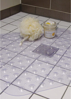 2x Transparante antislip badmat / douchemat 52 x 53 cm