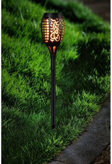 2x Tuinlamp fakkel / tuinverlichting met vlam effect 48,5 cm
