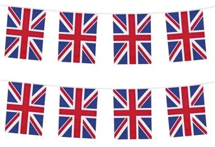 2x Union Jack vlaggenlijnen 10 meter - Engeland/Britse feestartikelen - Vlaggetjes/slingers versiering