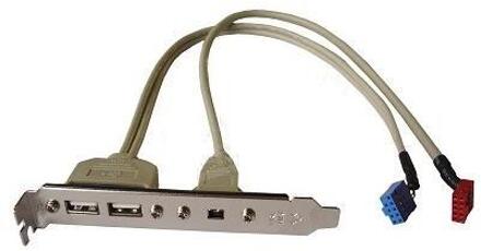 2x USB 2.0 en 1x Firewire bracket