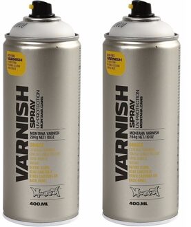 2x Vernis beschermlaag spray mat 400 ml - Hobby/knutsel materiaal