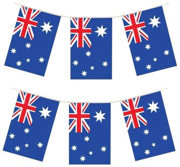 2x Vlaggenlijnen Australie 4 meter landen decoratie - Australische vlag - Landen decoratie - Fan/supporter artikelen