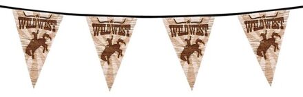 2x Vlaggenlijnen cowboy Wilde Westen 6 meter - Western versiering en decoratie