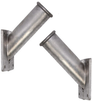 2x Vlaggenstokhouder aluminium voor vlaggen van 30 mm - vlaggenhouder / vlaggenstokhouders