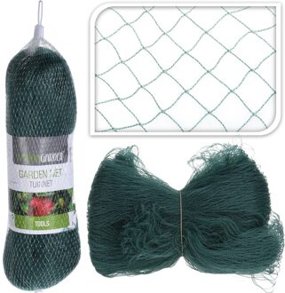 2x Vogelnetten/beschermnetten groen 4 x 5 meter