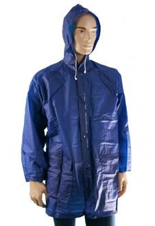 2x Voordelige festival regenjassen/overjassen blauw met capuchon voor volwassenen
