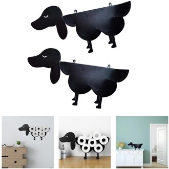 2x Wall Mounted Animal Wc-papier Rollen Houder Metalen Vrijstaande Badkamer Tissue Opslag Stand Rolls Rack