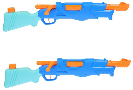 2x Waterpistolen/waterpistool blauw van 52 cm 212 ml kinderspeelgoed