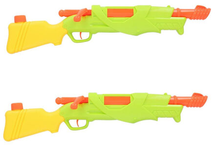 2x Waterpistolen/waterpistool groen van 52 cm 212 ml kinderspeelgoed