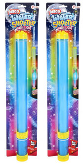 2x Waterpistolen/waterpistool/waterspuiter 46 cm met blauw licht kinderspeelgoed