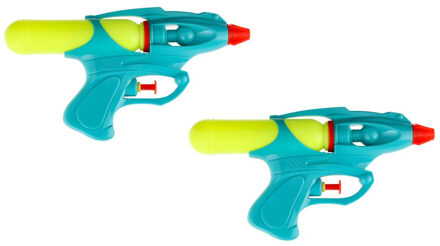 2x Waterpistool/waterpistolen gekleurd 19 cm