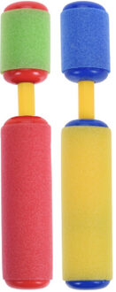 2x Waterpistool/waterpistolen van foam 15 cm