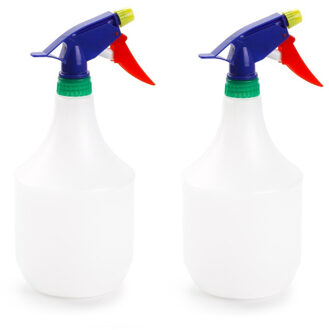 2x Waterverstuivers/plantenspuiten wit 1 liter 25 cm