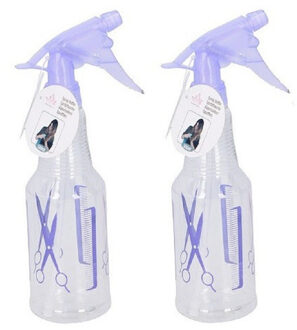 2x Waterverstuivers/spuitflessen lila 500 ml