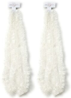 2x Witte kerstslingers 5 x 270 cm kerstboom versieringen